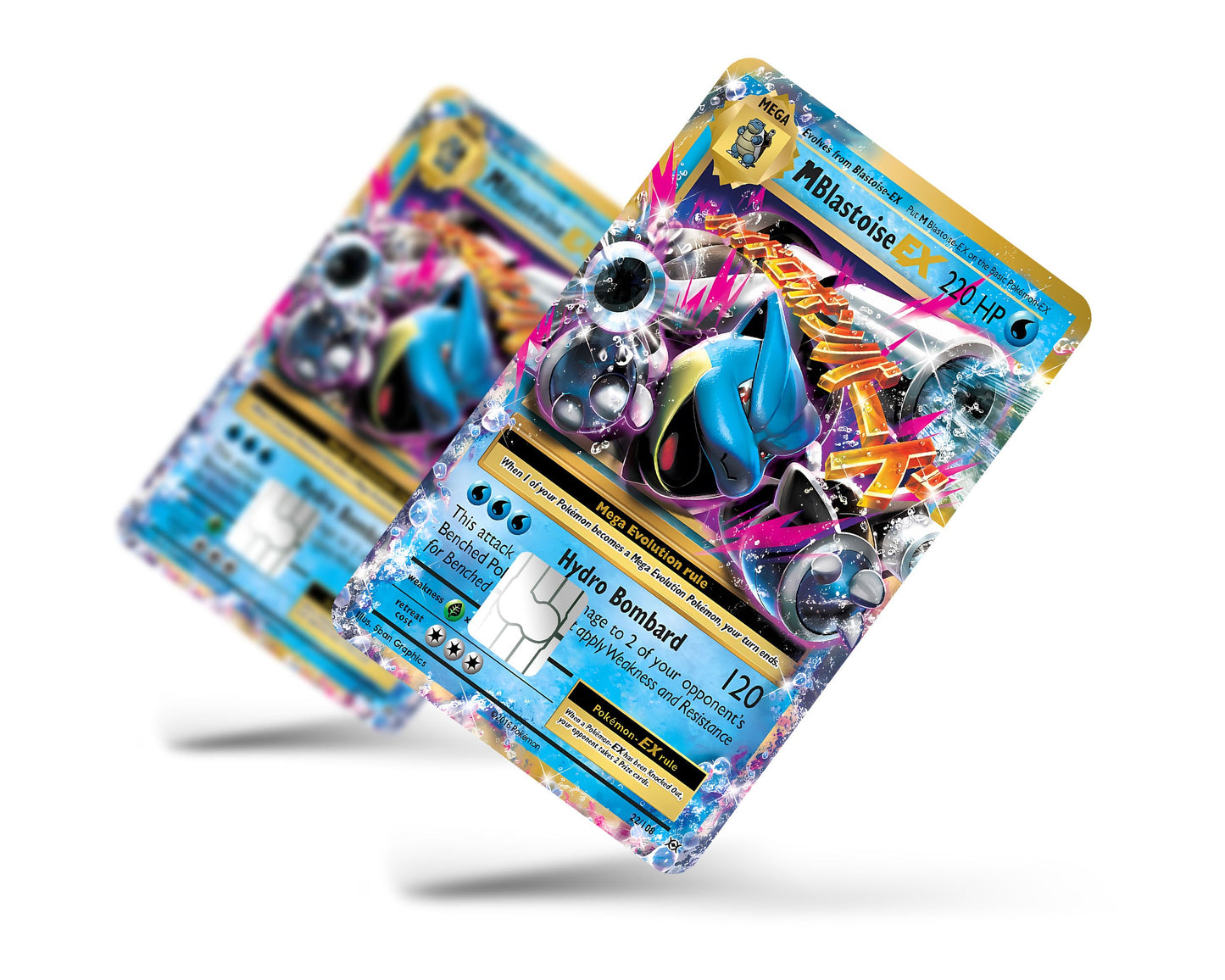 Anime Town Creations Credit Card Mega Blastoise Pokemon Card Full Skins - Anime Pokemon Skin