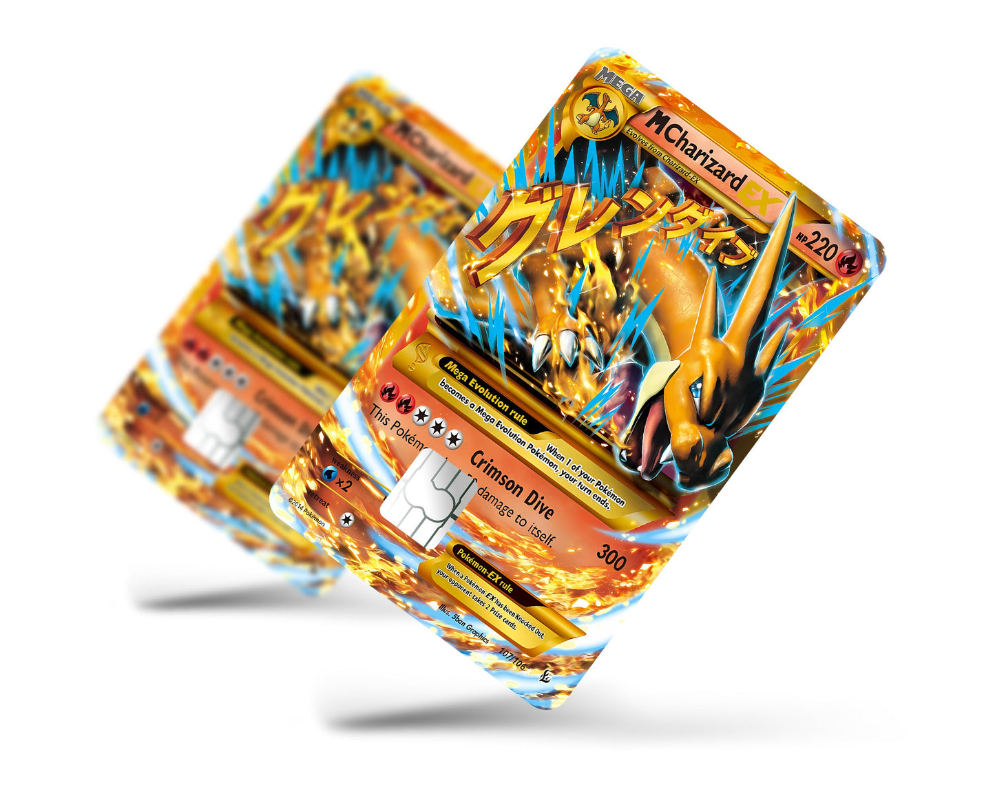 Anime Town Creations Credit Card Mega Charizard Pokemon Card Full Skins - Anime Pokemon Skin