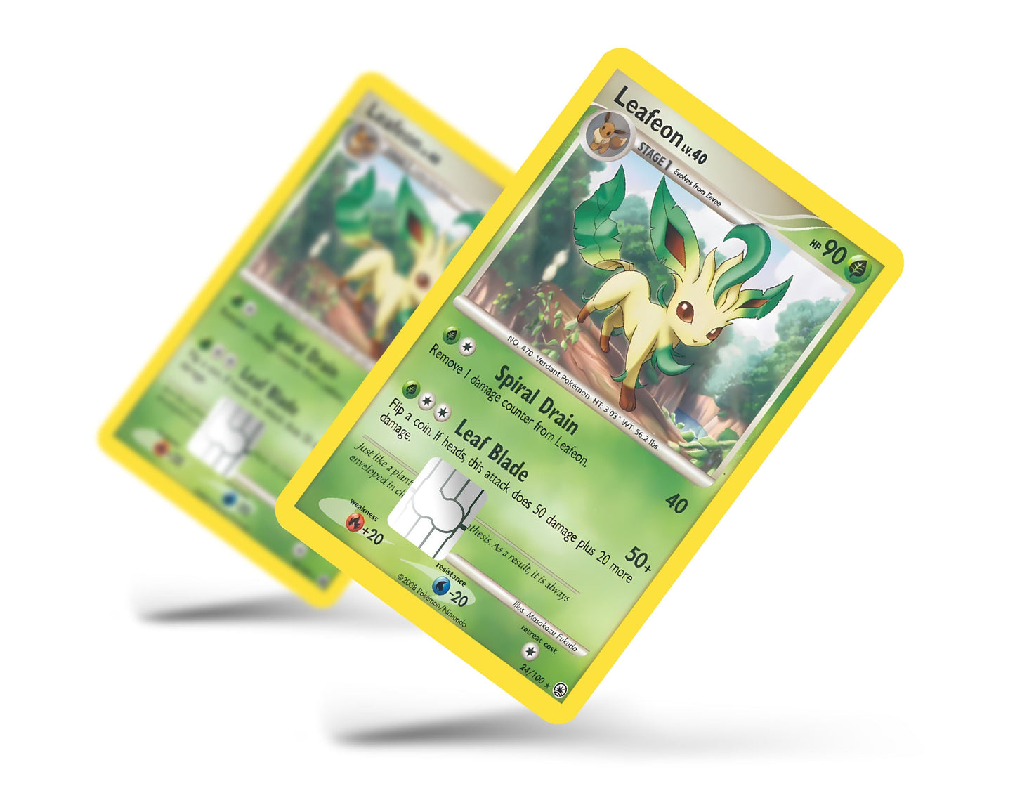 Anime Town Creations Credit Card Leafeon Pokemon Card Full Skins - Anime Pokemon Credit Card Skin