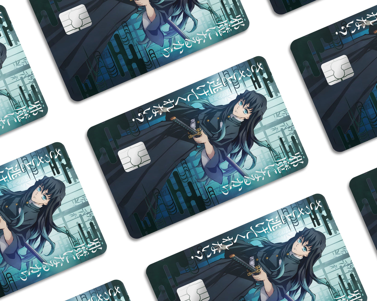 Anime Town Creations Credit Card Demon Slayer Muichiro Tokito Feature Window Skins - Anime Demon Slayer Credit Card Skin