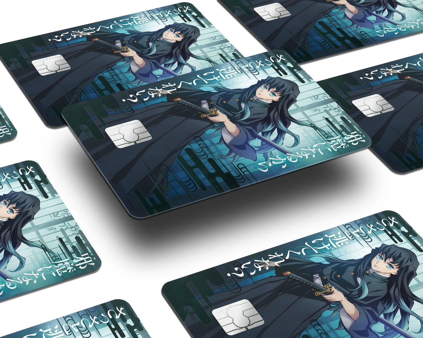 Anime Town Creations Credit Card Demon Slayer Muichiro Tokito Feature Window Skins - Anime Demon Slayer Credit Card Skin