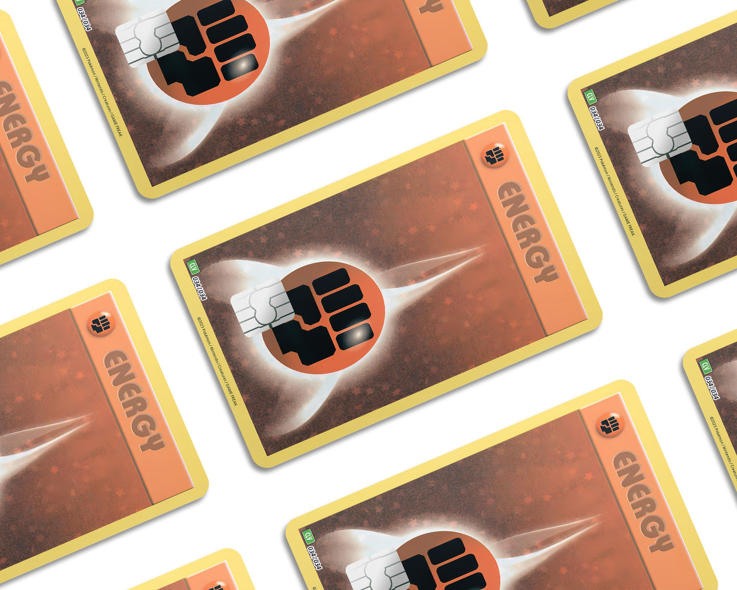 Anime Town Creations Credit Card Fighting Energy Pokemon Card Window Skins - Anime Pokemon Credit Card Skin