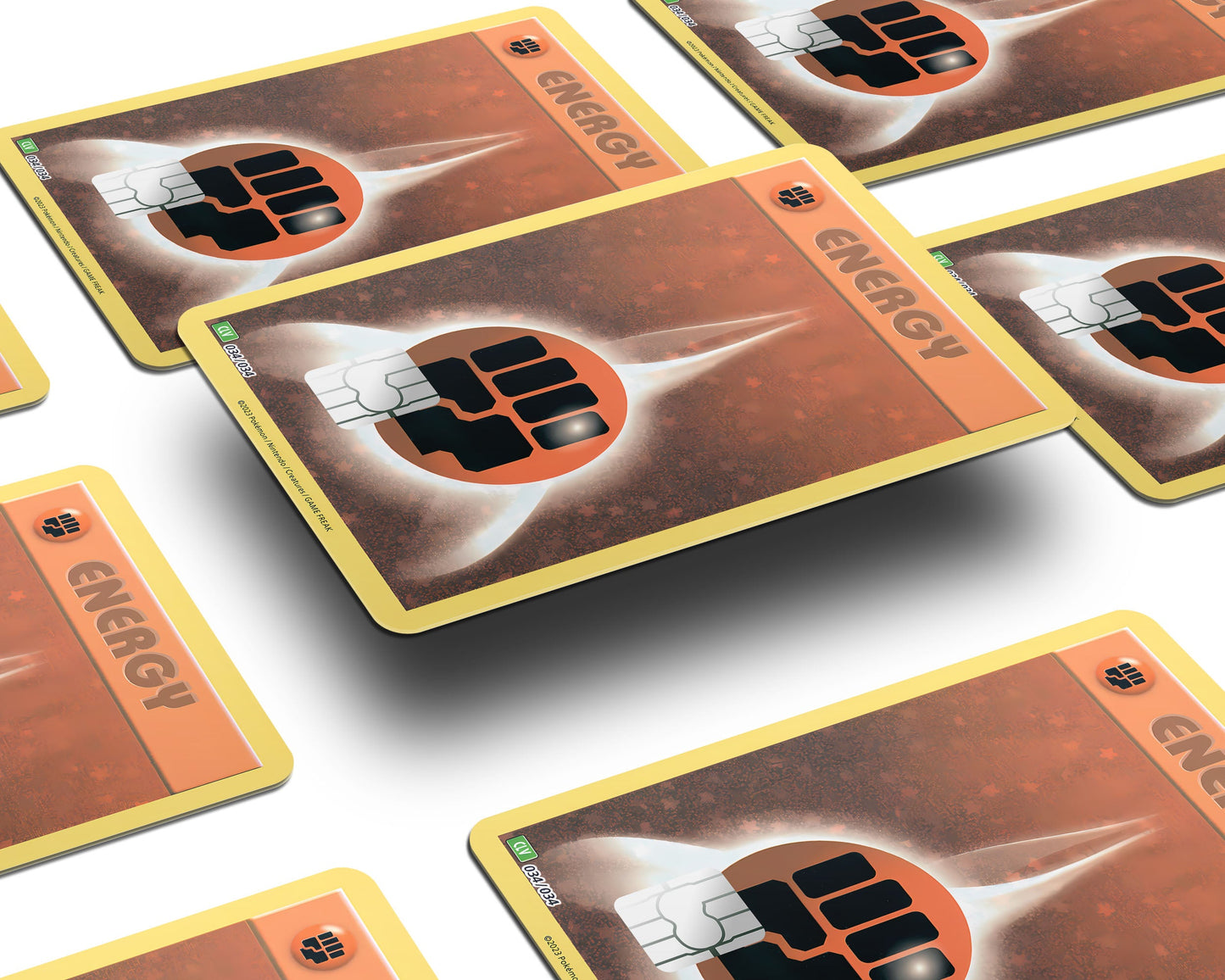 Anime Town Creations Credit Card Fighting Energy Pokemon Card Window Skins - Anime Pokemon Credit Card Skin