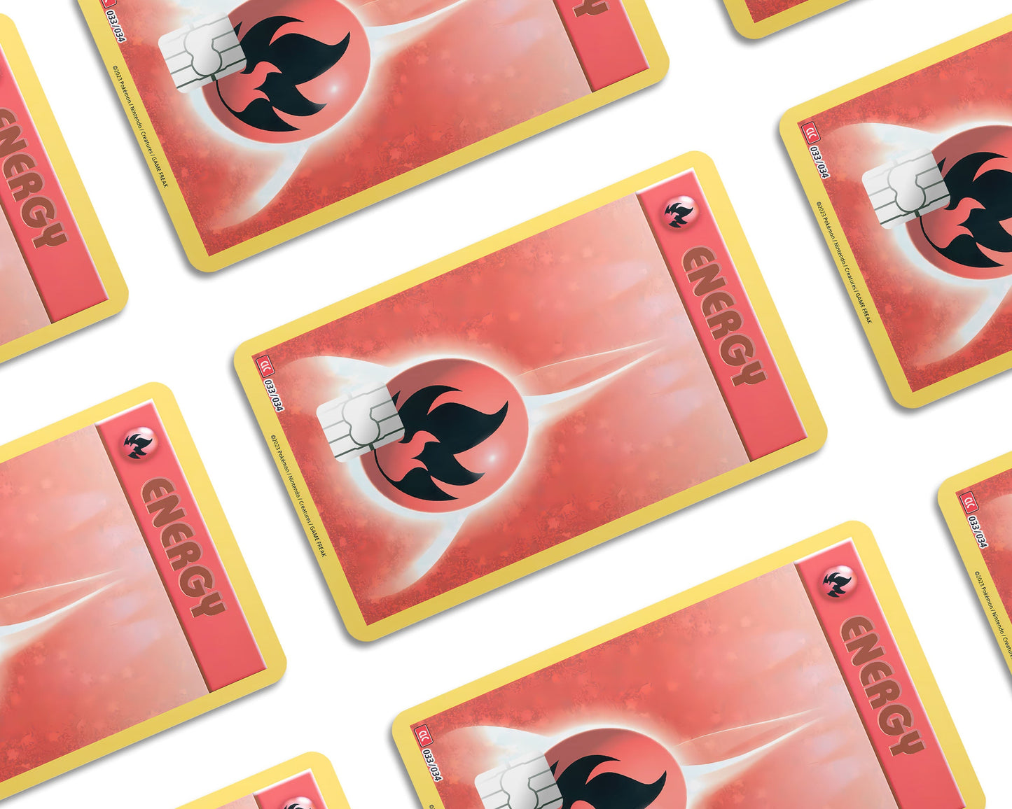 Anime Town Creations Credit Card Fire Energy Pokemon Card Window Skins - Anime Pokemon Credit Card Skin