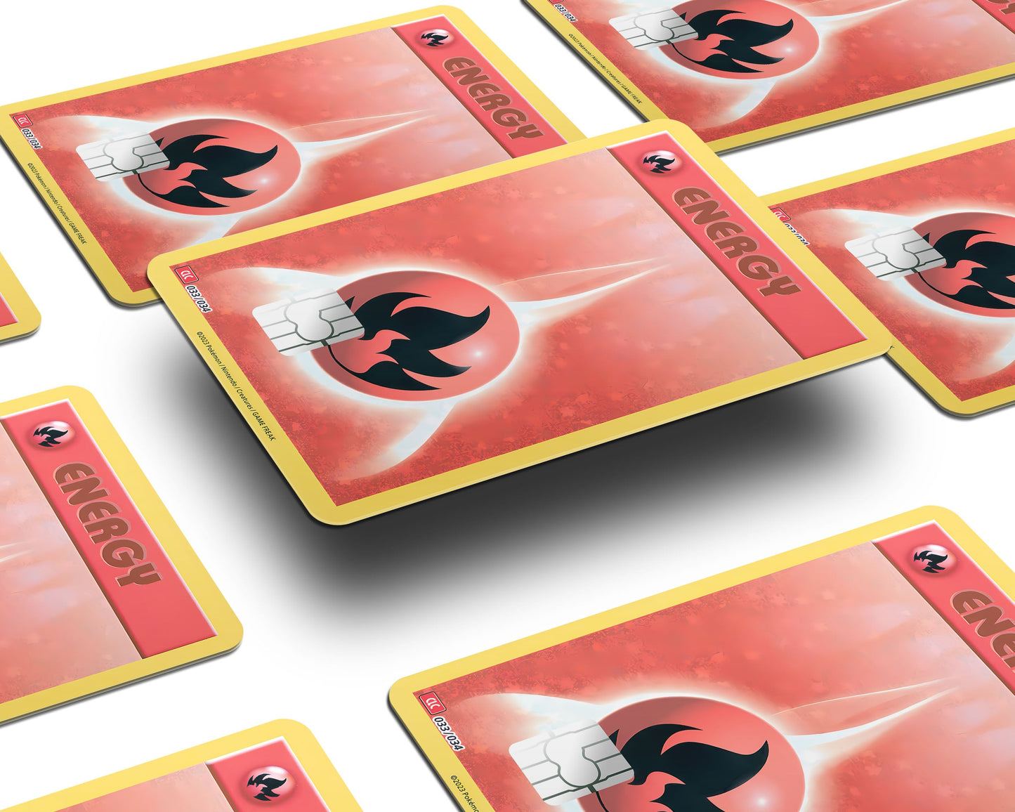 Anime Town Creations Credit Card Fire Energy Pokemon Card Window Skins - Anime Pokemon Credit Card Skin