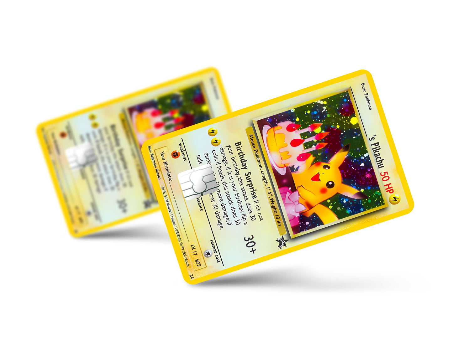 Anime Town Creations Credit Card Birthday Pikachu Pokemon Card Full Skins - Anime Pokemon Credit Card Skin