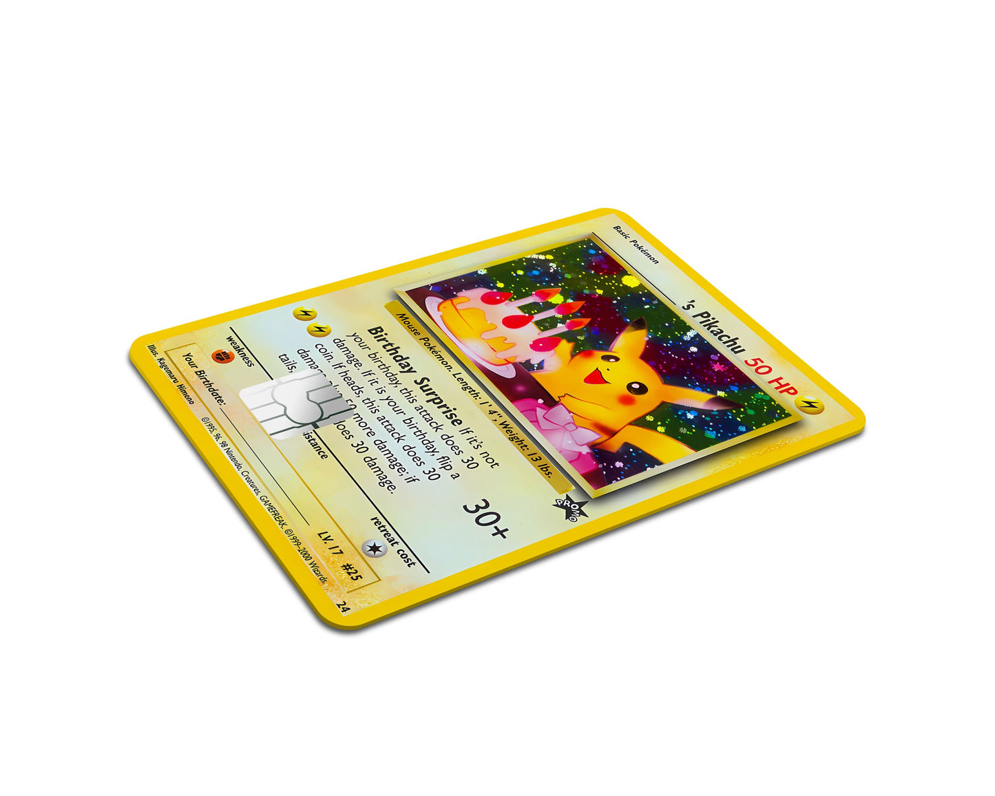 Anime Town Creations Credit Card Birthday Pikachu Pokemon Card Full Skins - Anime Pokemon Credit Card Skin