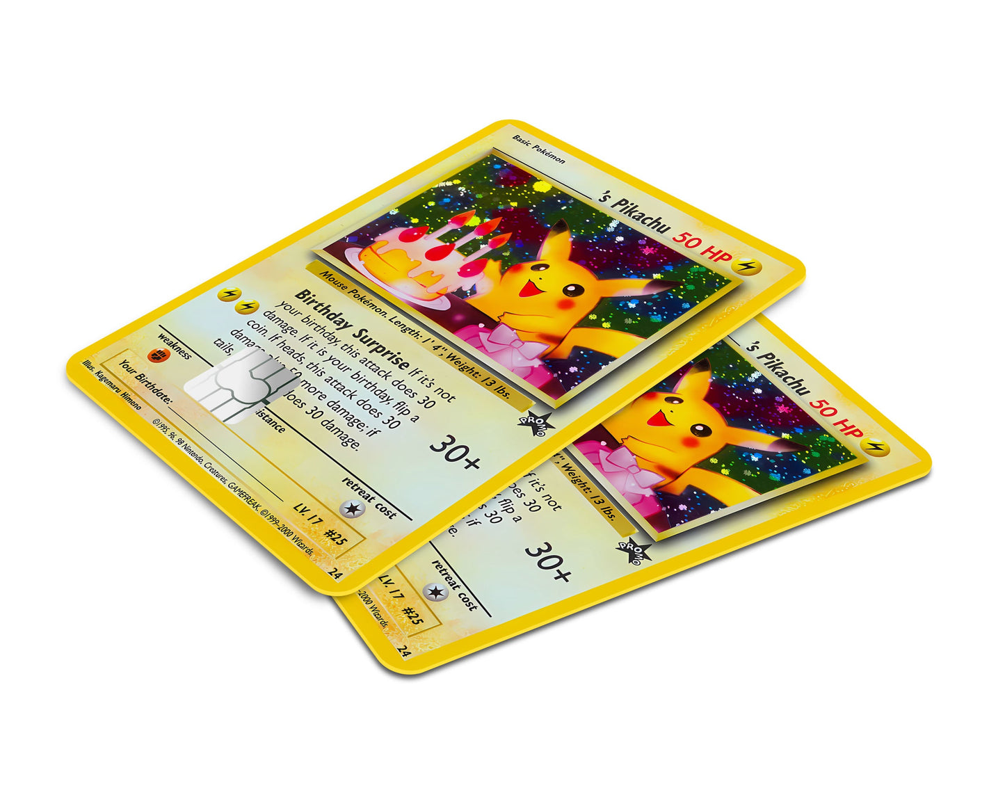 Anime Town Creations Credit Card Birthday Pikachu Pokemon Card Window Skins - Anime Pokemon Credit Card Skin