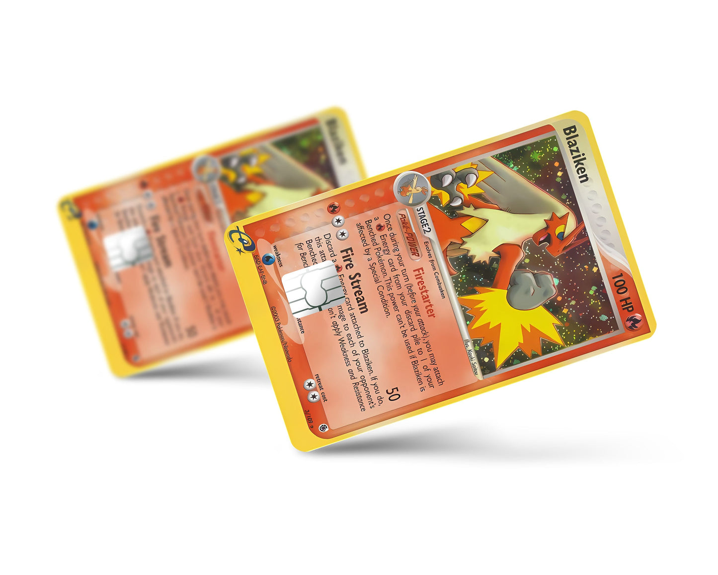 Anime Town Creations Credit Card Blaziken Pokemon Card Full Skins - Anime Pokemon Credit Card Skin