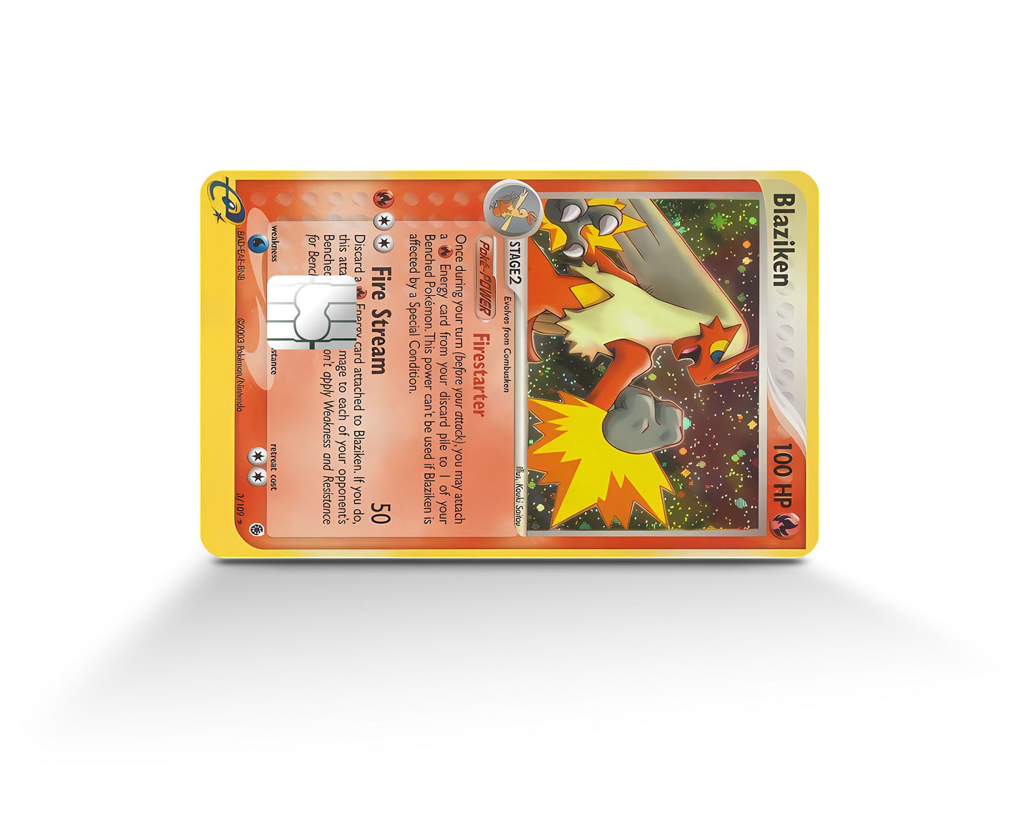 Anime Town Creations Credit Card Blaziken Pokemon Card Full Skins - Anime Pokemon Credit Card Skin