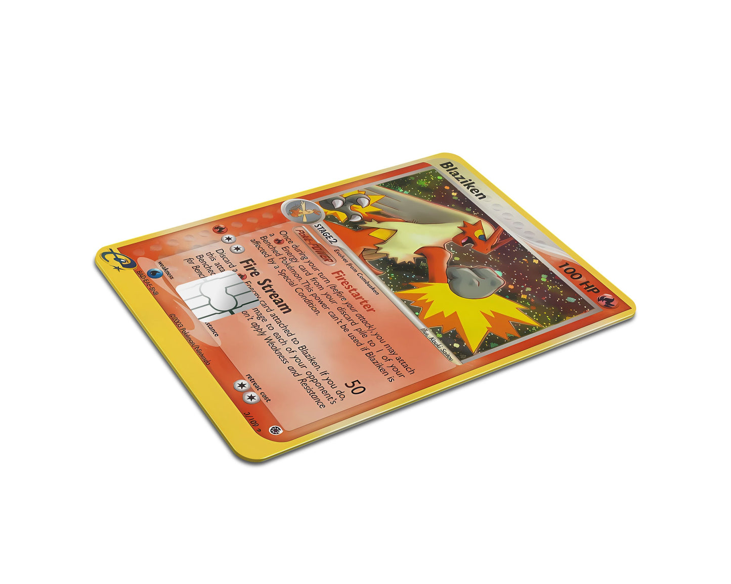 Anime Town Creations Credit Card Blaziken Pokemon Card Full Skins - Anime Pokemon Credit Card Skin