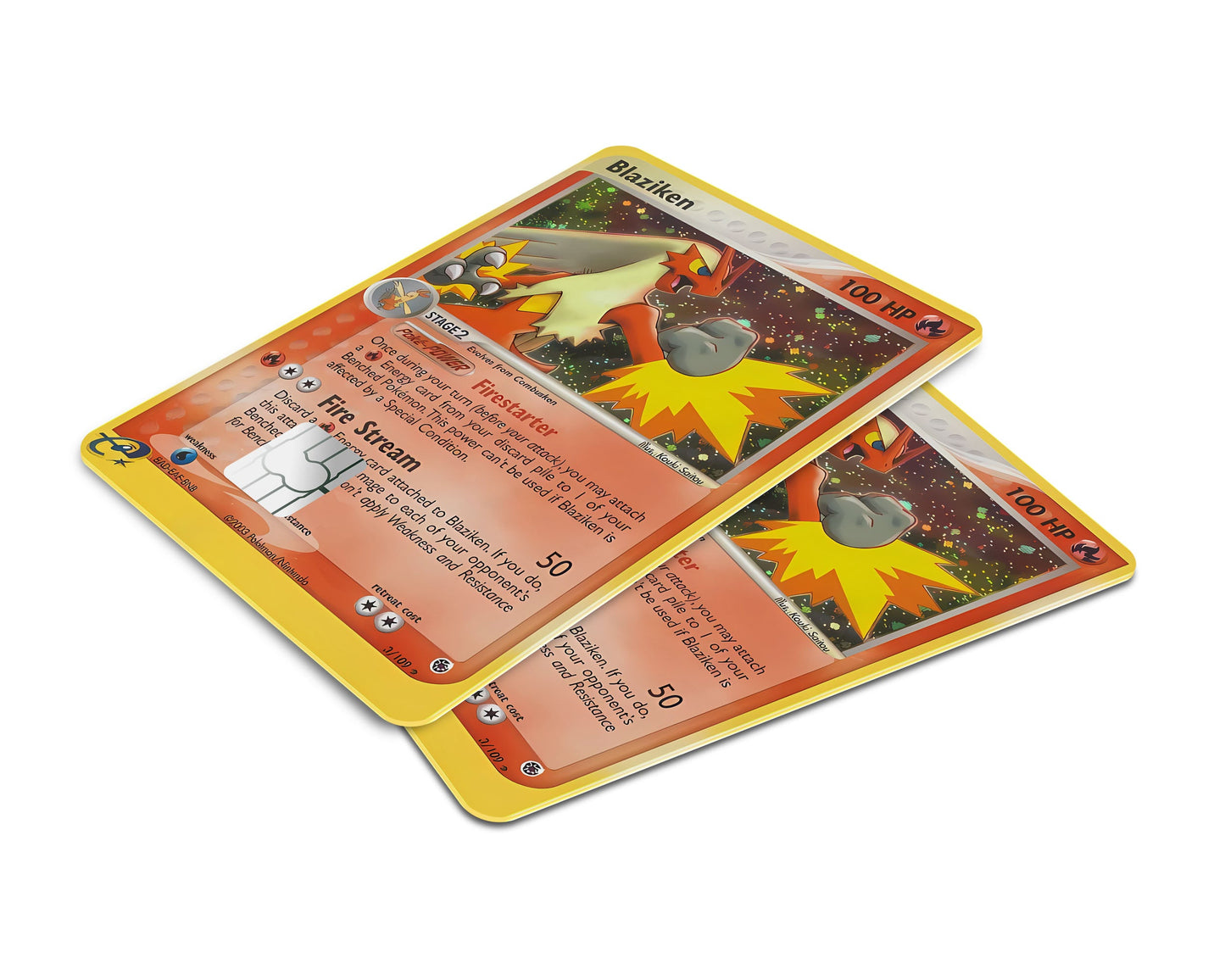 Anime Town Creations Credit Card Blaziken Pokemon Card Window Skins - Anime Pokemon Credit Card Skin