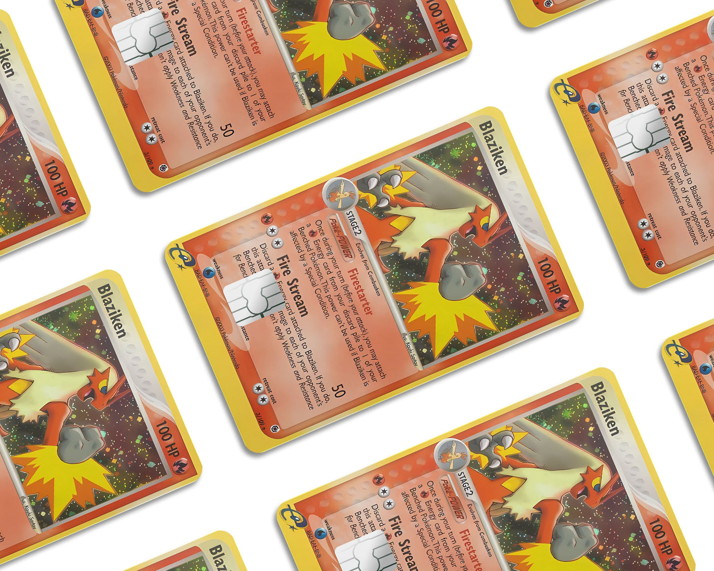 Anime Town Creations Credit Card Blaziken Pokemon Card Window Skins - Anime Pokemon Credit Card Skin