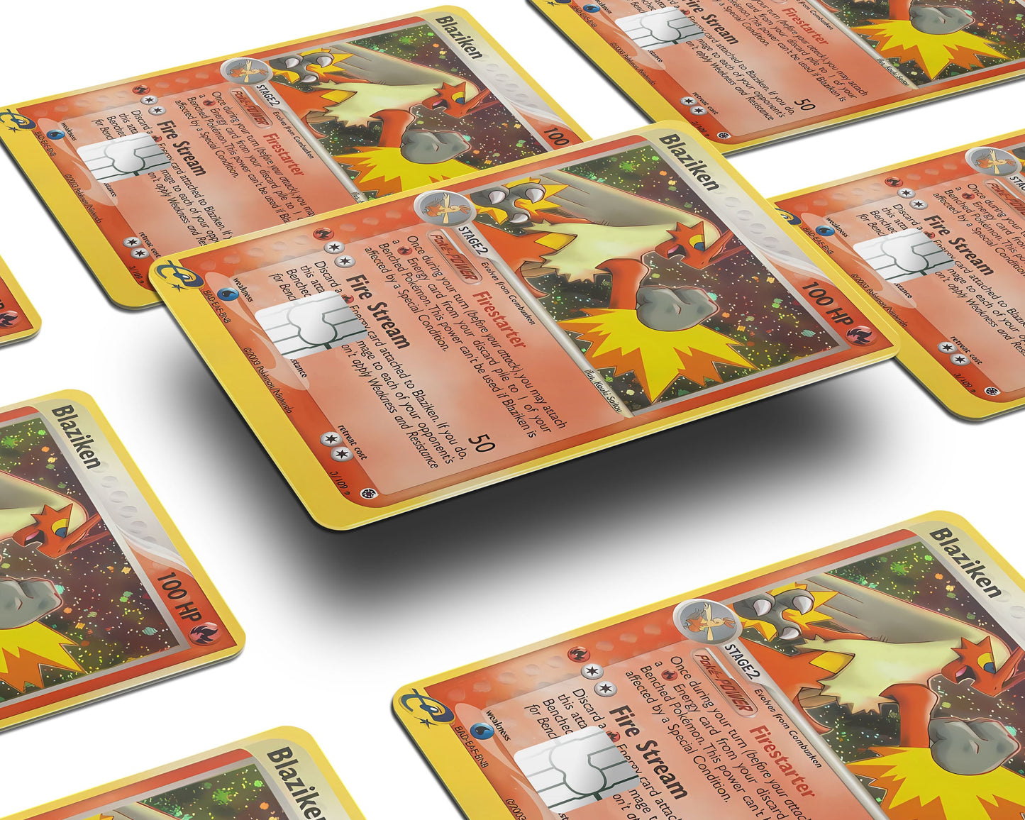 Anime Town Creations Credit Card Blaziken Pokemon Card Window Skins - Anime Pokemon Credit Card Skin