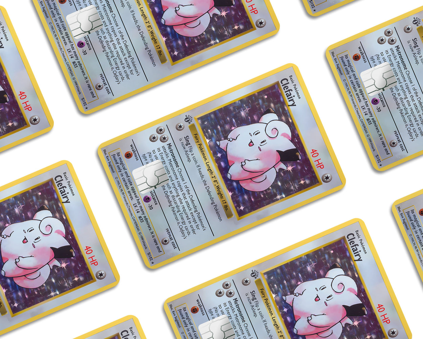 Anime Town Creations Credit Card Clefairy Pokemon Card Window Skins - Anime Pokemon Credit Card Skin