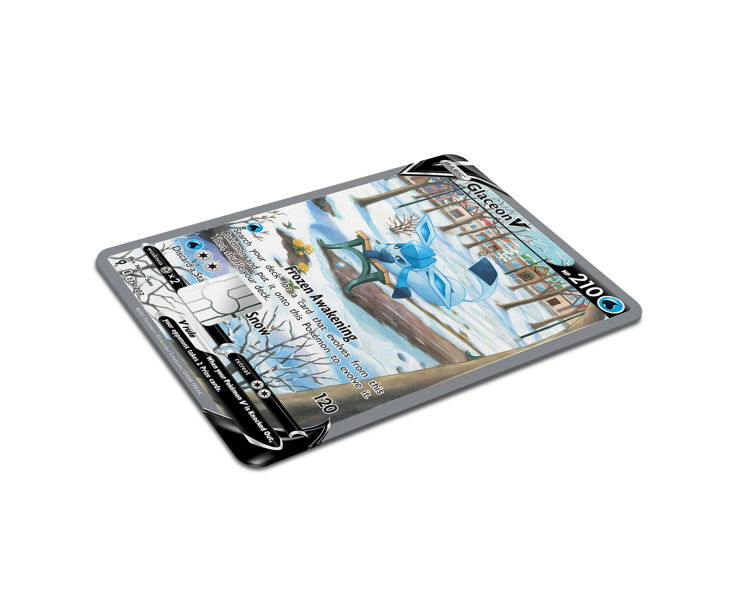 Anime Town Creations Credit Card Glaceon V Pokemon Card Full Skins - Anime Pokemon Credit Card Skin