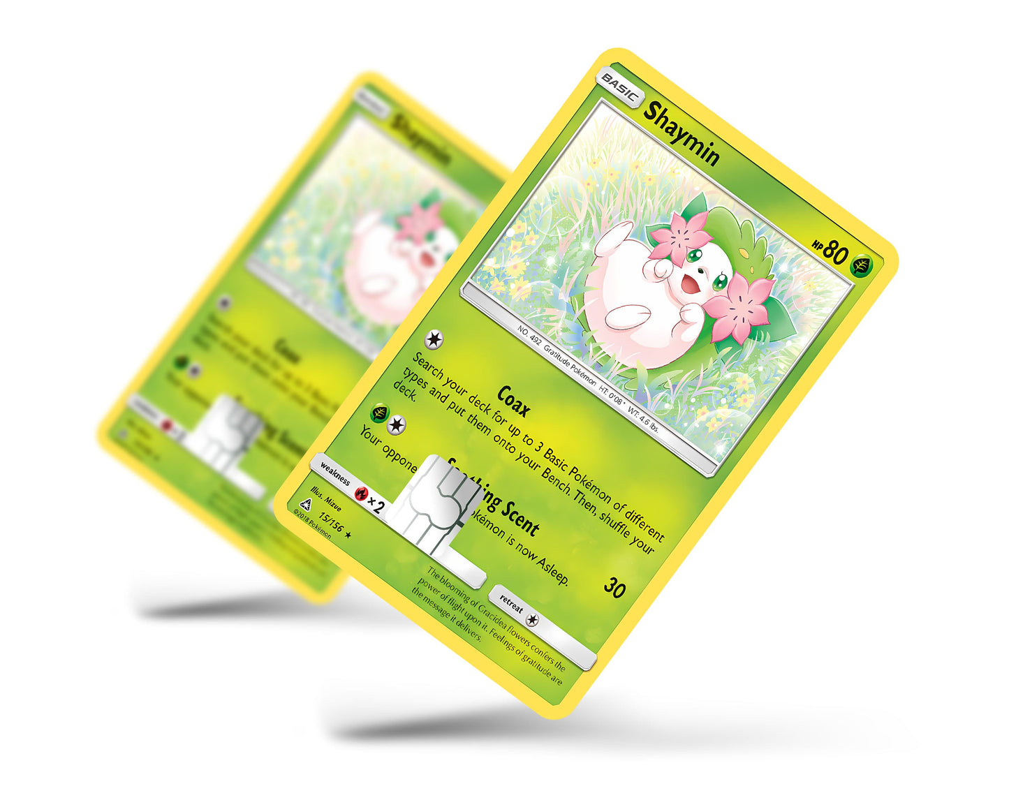 Anime Town Creations Credit Card Cute Shaymin Pokemon Card Full Skins - Anime Pokemon Credit Card Skin