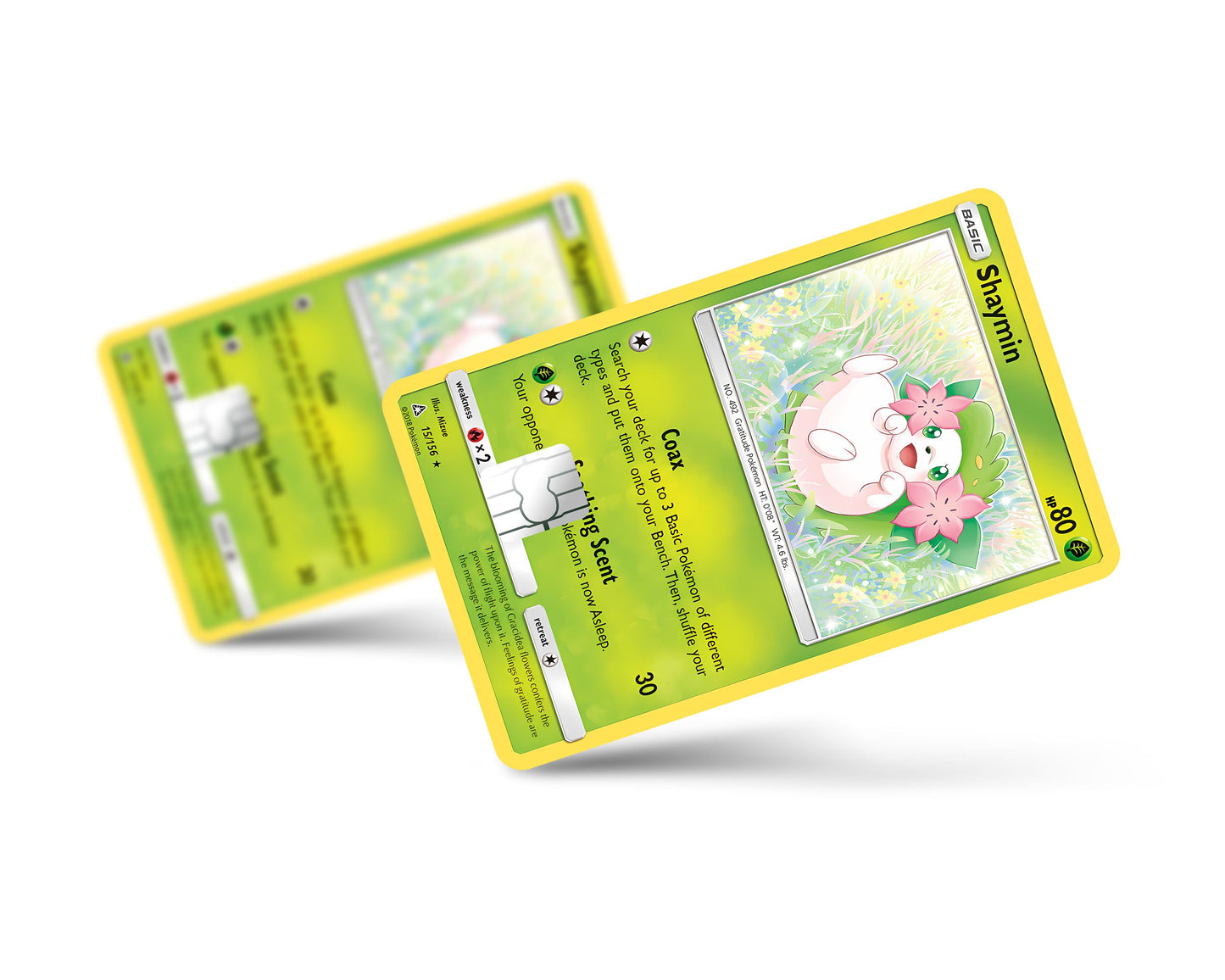 Anime Town Creations Credit Card Cute Shaymin Pokemon Card Full Skins - Anime Pokemon Credit Card Skin