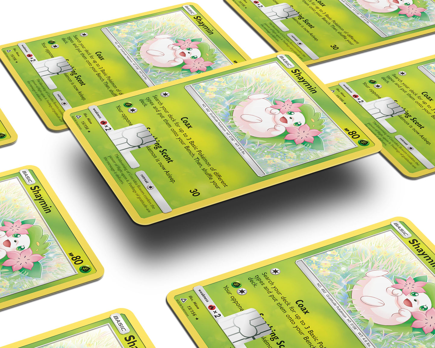 Anime Town Creations Credit Card Cute Shaymin Pokemon Card Window Skins - Anime Pokemon Credit Card Skin