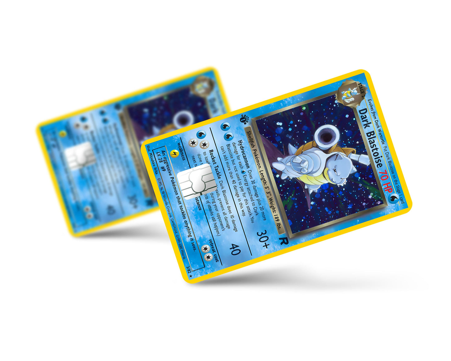 Anime Town Creations Credit Card Dark Blastoise Pokemon Card Full Skins - Anime Pokemon Credit Card Skin