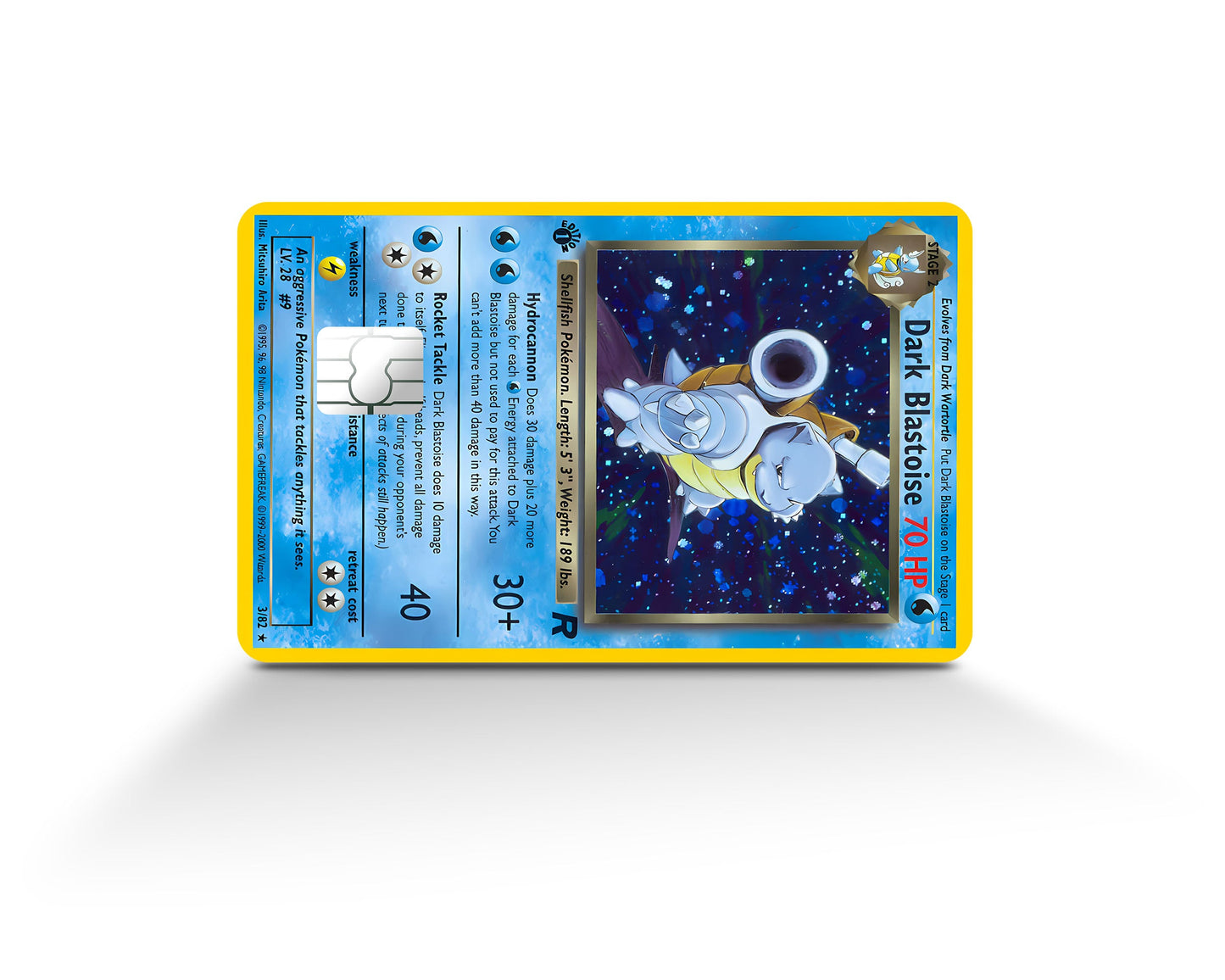 Anime Town Creations Credit Card Dark Blastoise Pokemon Card Full Skins - Anime Pokemon Credit Card Skin