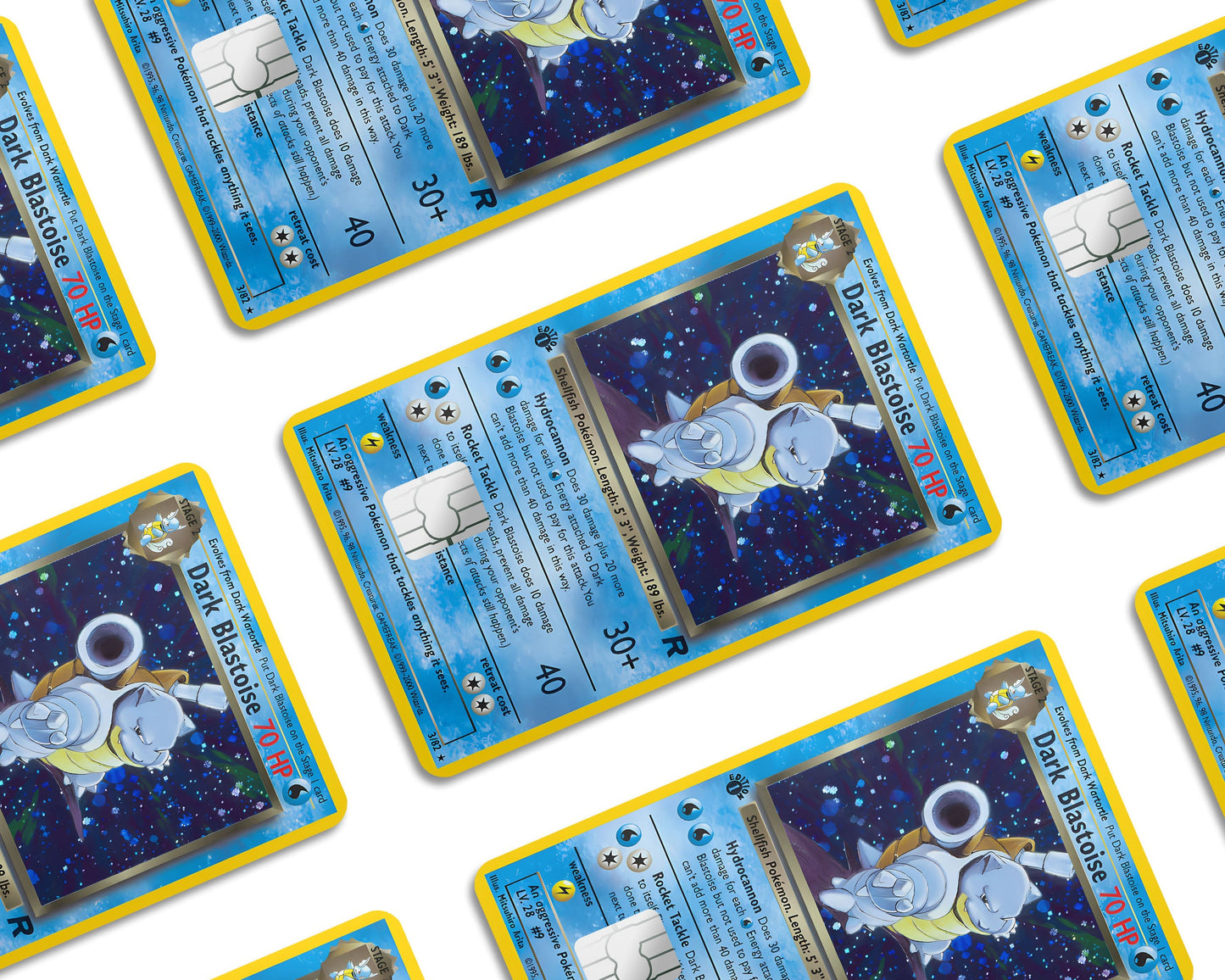 Anime Town Creations Credit Card Dark Blastoise Pokemon Card Window Skins - Anime Pokemon Credit Card Skin