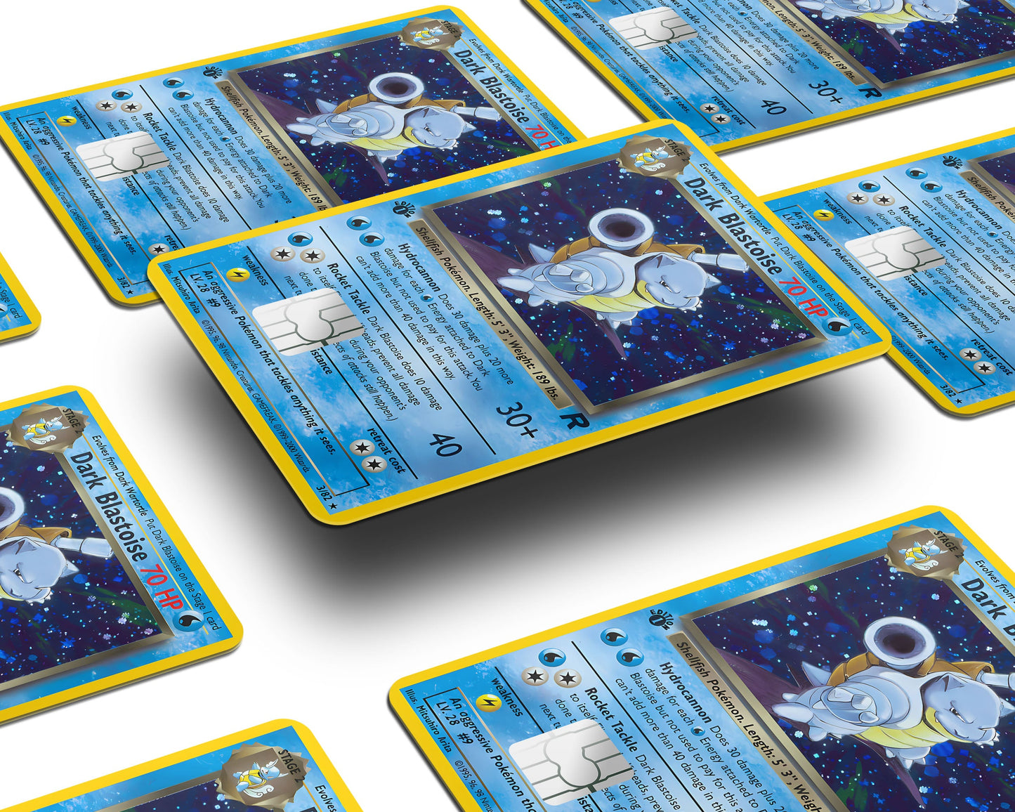 Anime Town Creations Credit Card Dark Blastoise Pokemon Card Window Skins - Anime Pokemon Credit Card Skin