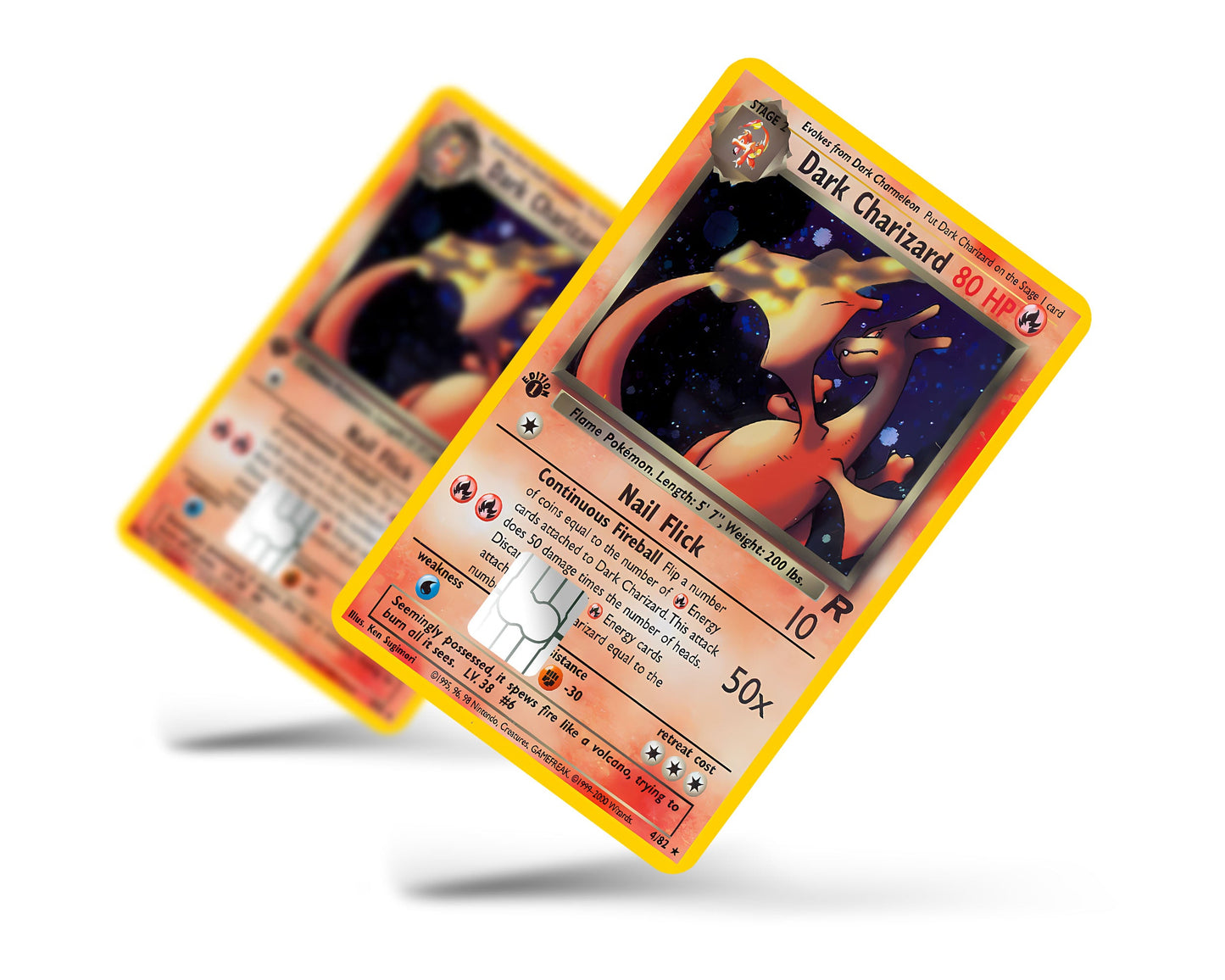 Anime Town Creations Credit Card Dark Charizard Pokemon Card Full Skins - Anime Pokemon Credit Card Skin