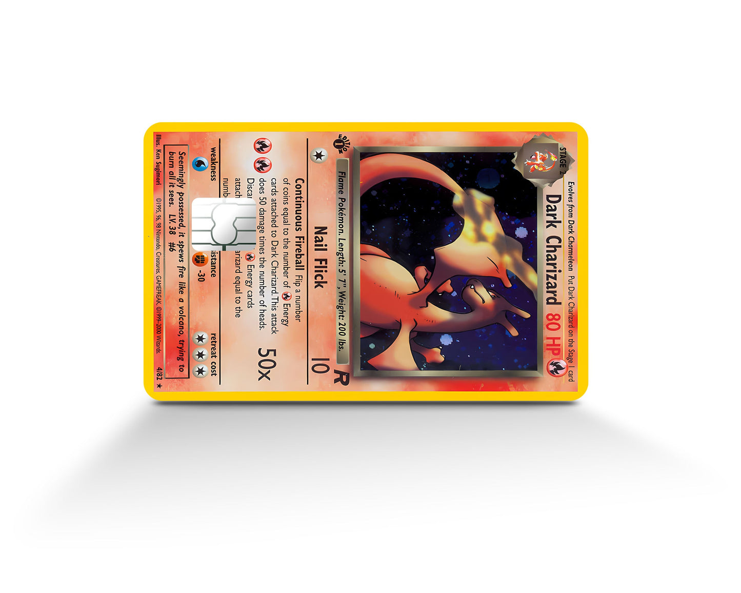 Anime Town Creations Credit Card Dark Charizard Pokemon Card Full Skins - Anime Pokemon Credit Card Skin
