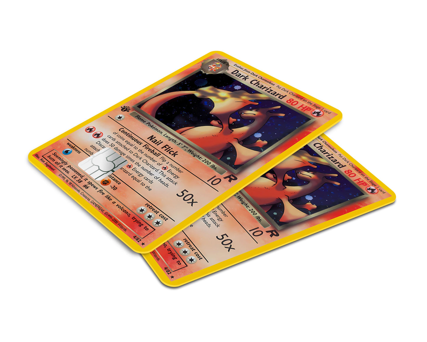 Anime Town Creations Credit Card Dark Charizard Pokemon Card Window Skins - Anime Pokemon Credit Card Skin