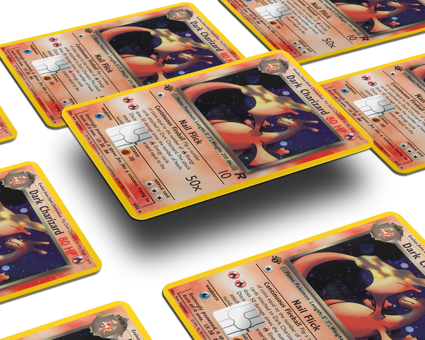 Anime Town Creations Credit Card Dark Charizard Pokemon Card Window Skins - Anime Pokemon Credit Card Skin