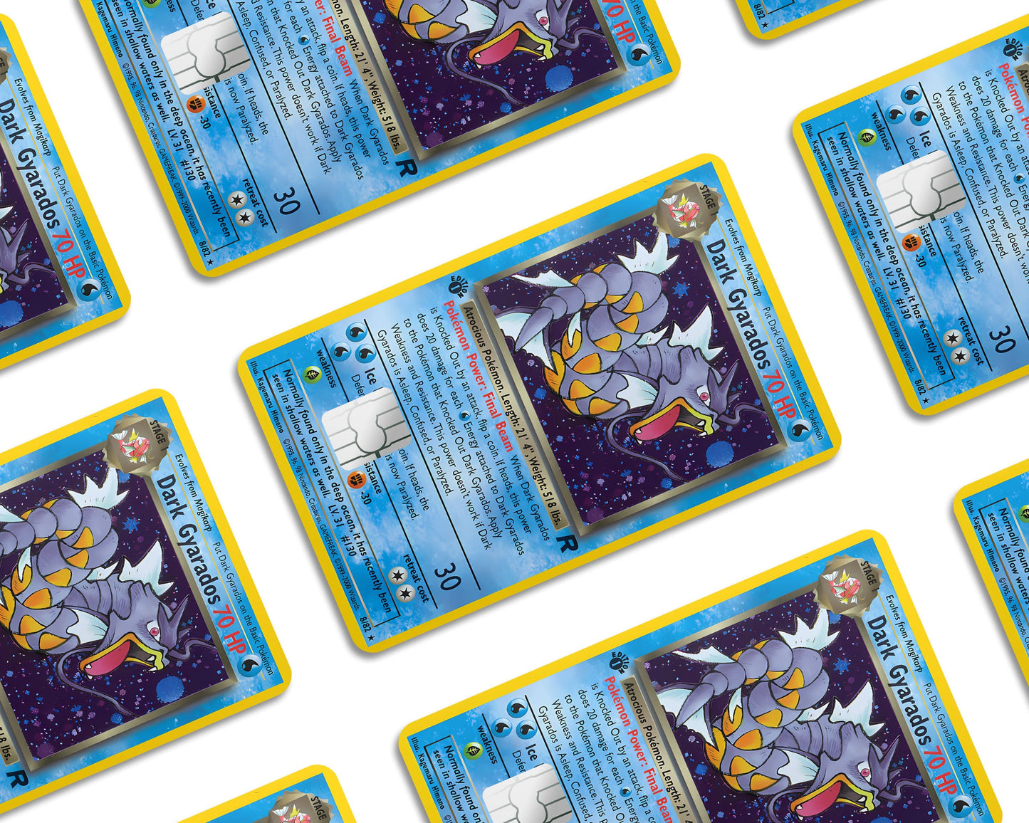 Anime Town Creations Credit Card Dark Gyarados Pokemon Card Window Skins - Anime Pokemon Credit Card Skin