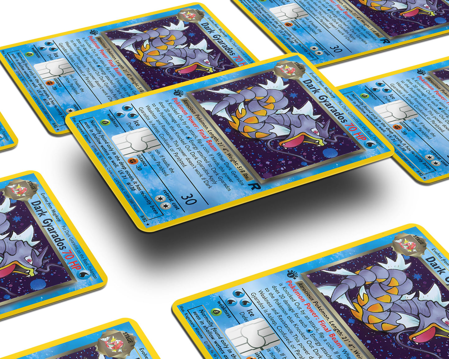 Anime Town Creations Credit Card Dark Gyarados Pokemon Card Window Skins - Anime Pokemon Credit Card Skin