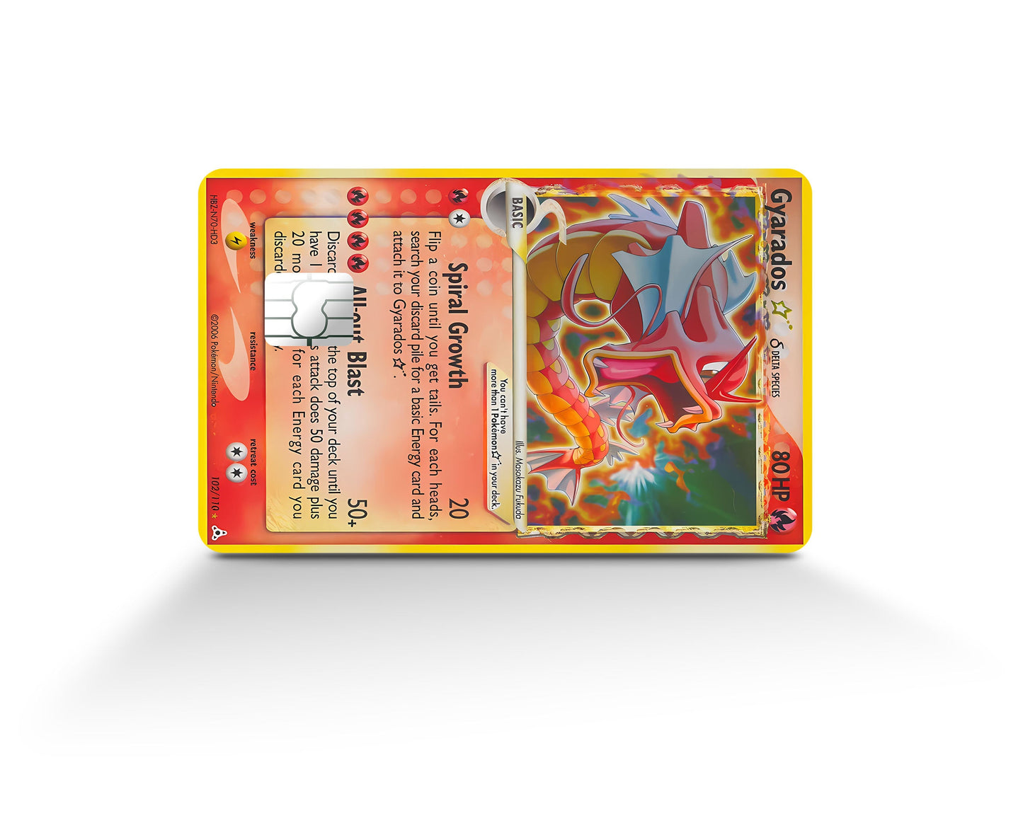 Anime Town Creations Credit Card Gyarados Star Pokemon Card Full Skins - Anime Pokemon Credit Card Skin