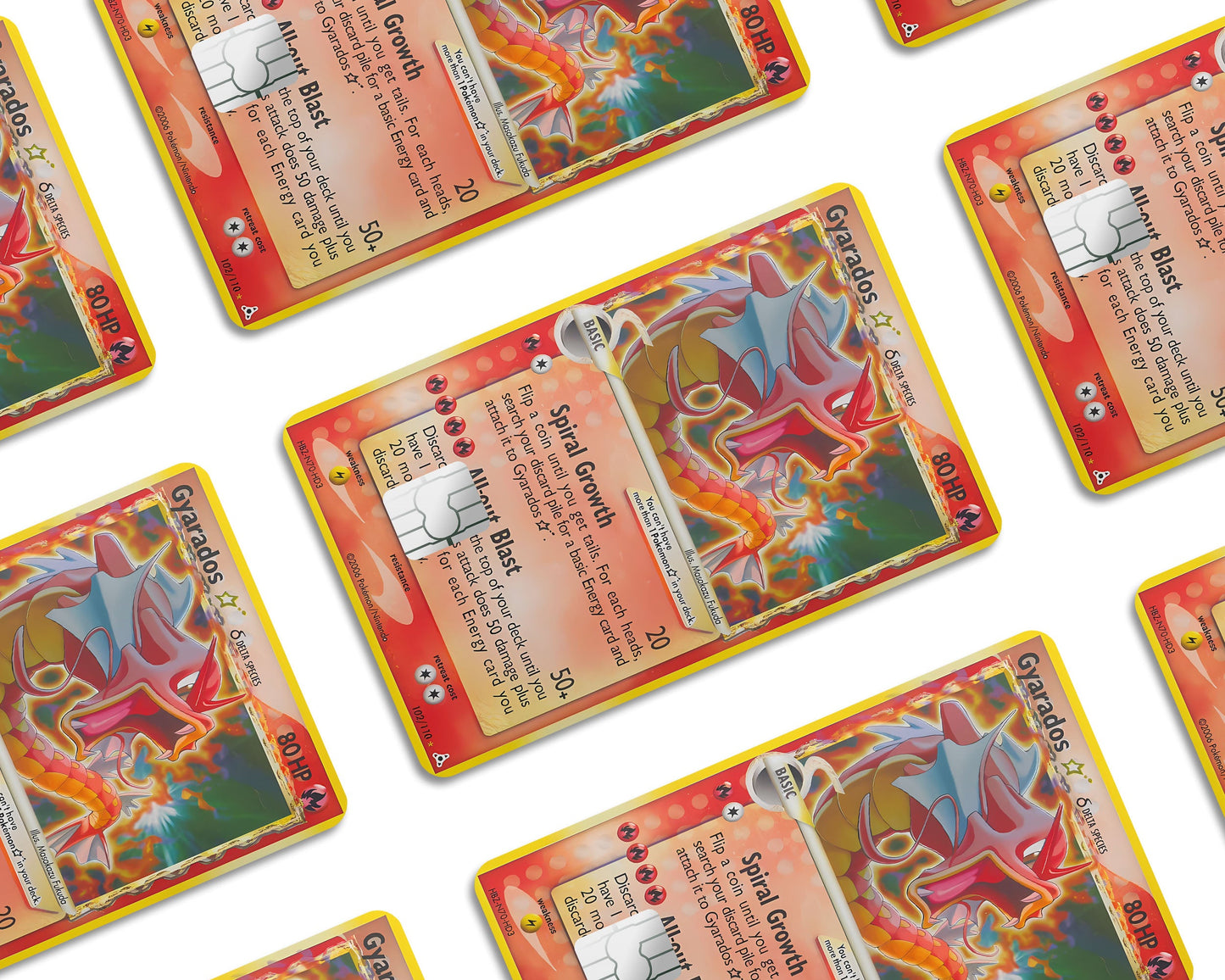 Anime Town Creations Credit Card Gyarados Star Pokemon Card Window Skins - Anime Pokemon Credit Card Skin