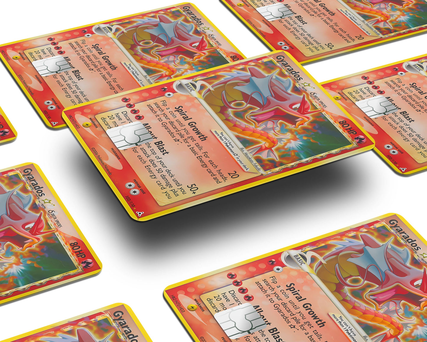 Anime Town Creations Credit Card Gyarados Star Pokemon Card Window Skins - Anime Pokemon Credit Card Skin