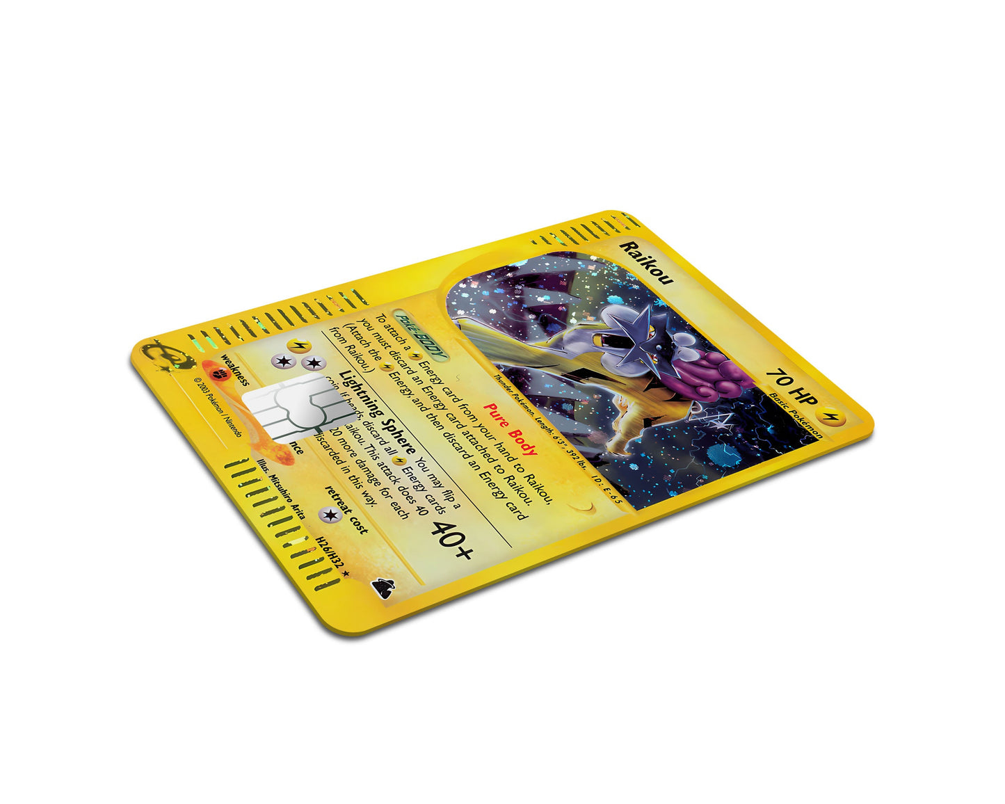 Anime Town Creations Credit Card Legendary Raikou Pokemon Card Full Skins - Anime Pokemon Credit Card Skin