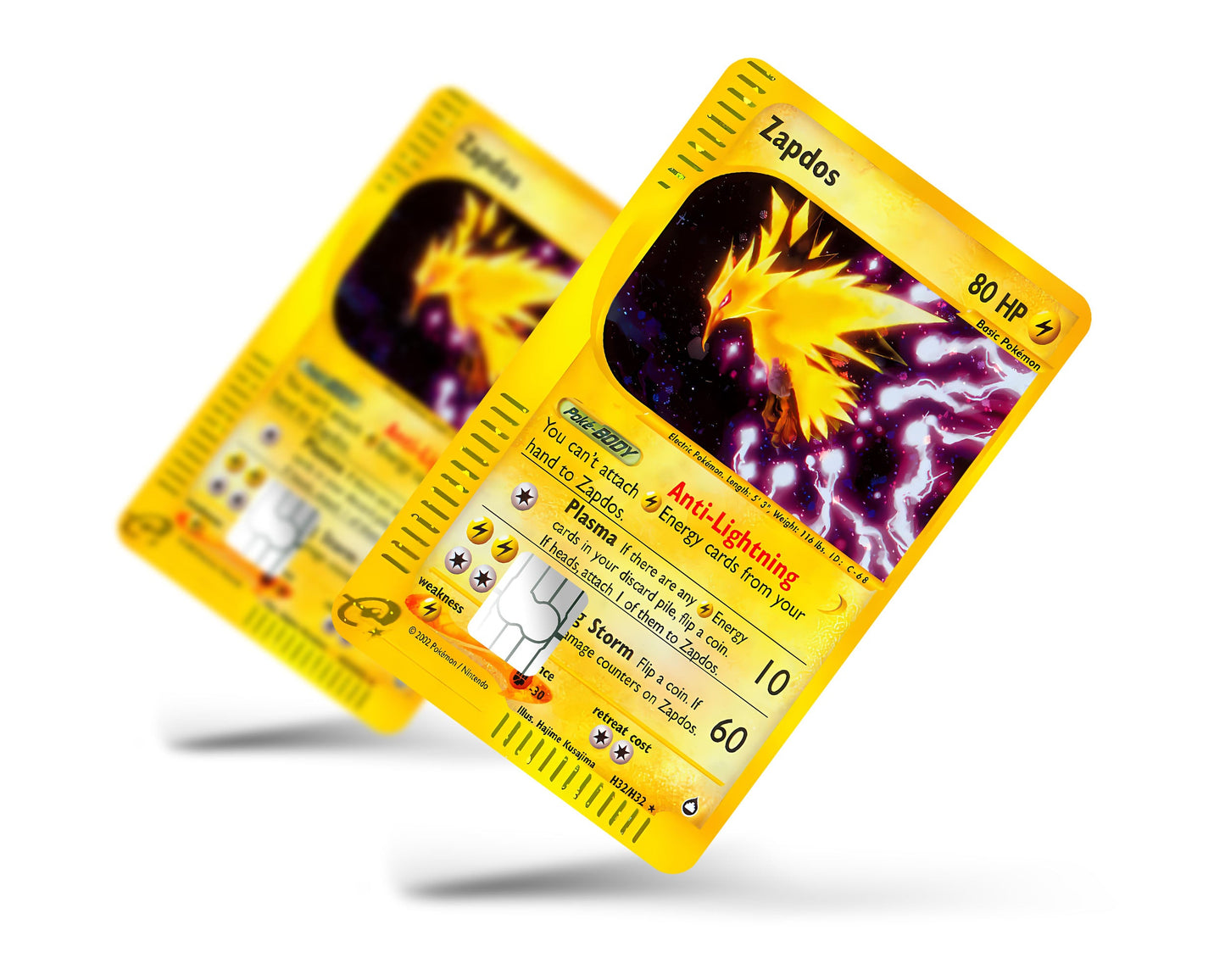 Anime Town Creations Credit Card Legendary Zapdos Pokemon Card Full Skins - Anime Pokemon Credit Card Skin