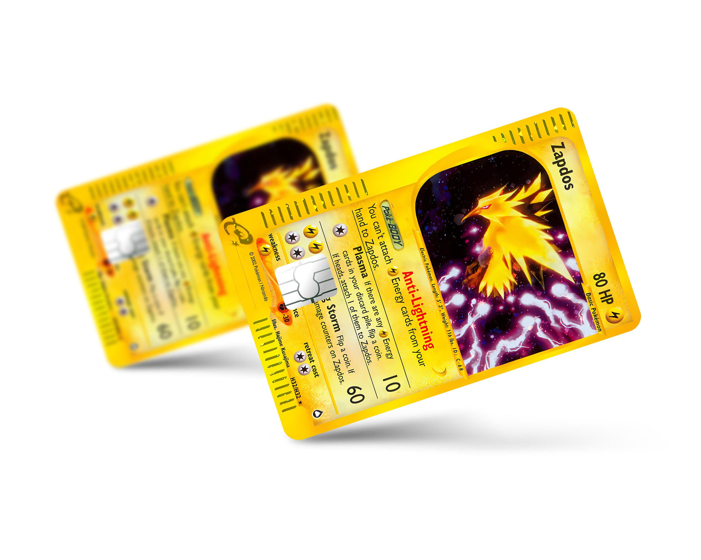 Anime Town Creations Credit Card Legendary Zapdos Pokemon Card Full Skins - Anime Pokemon Credit Card Skin