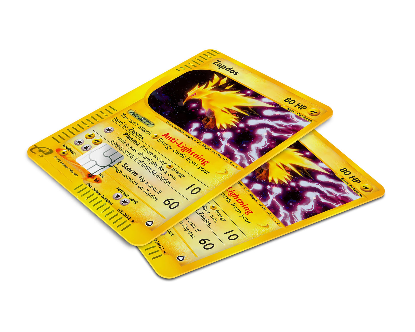 Anime Town Creations Credit Card Legendary Zapdos Pokemon Card Window Skins - Anime Pokemon Credit Card Skin