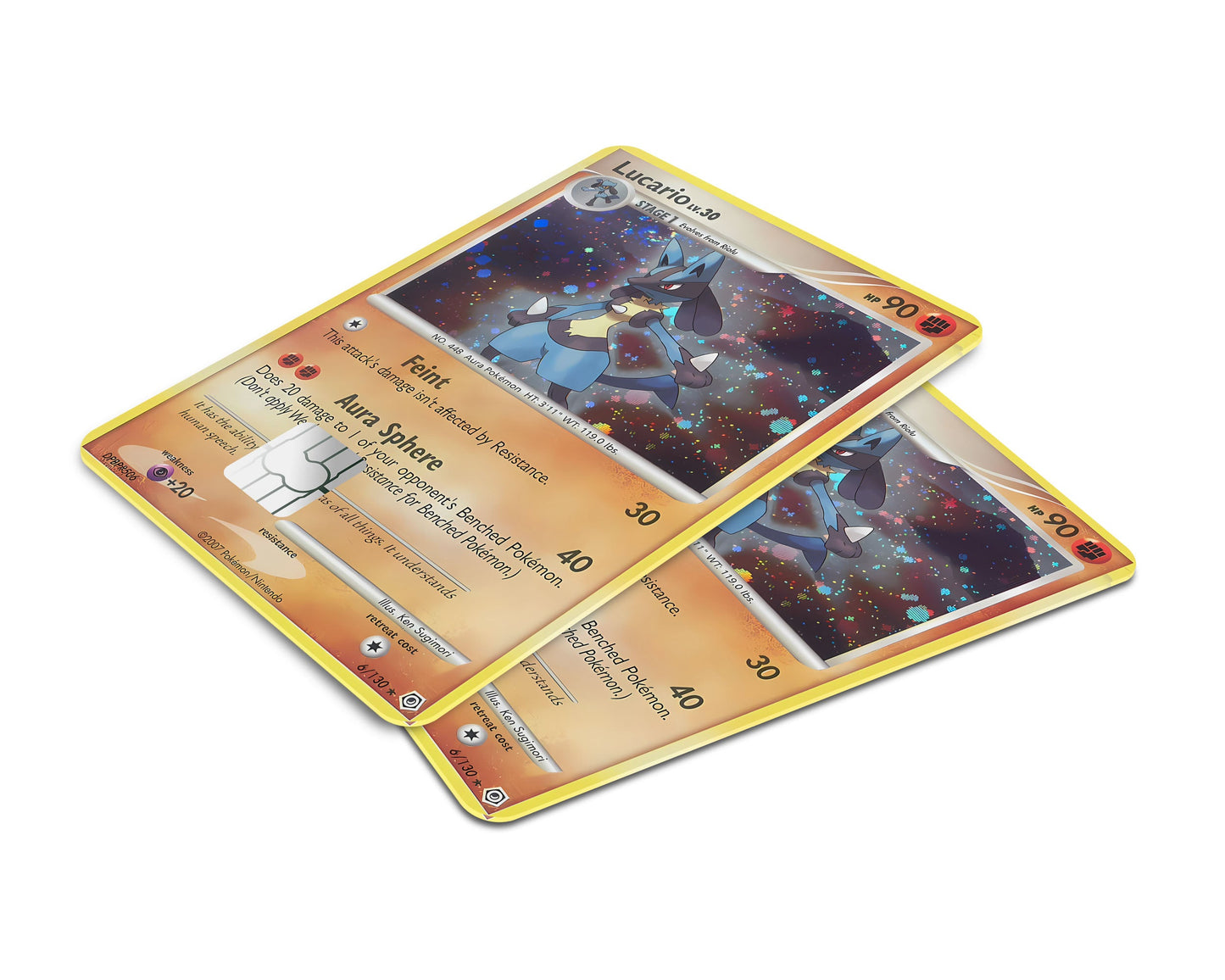 Anime Town Creations Credit Card Lucario Pokemon Card Window Skins - Anime Pokemon Credit Card Skin