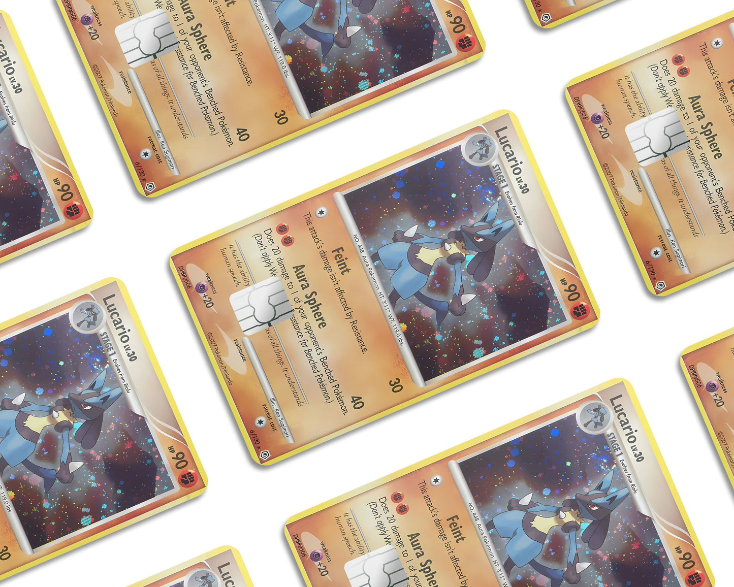 Anime Town Creations Credit Card Lucario Pokemon Card Window Skins - Anime Pokemon Credit Card Skin