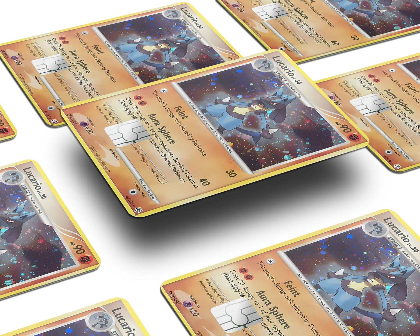 Anime Town Creations Credit Card Lucario Pokemon Card Window Skins - Anime Pokemon Credit Card Skin