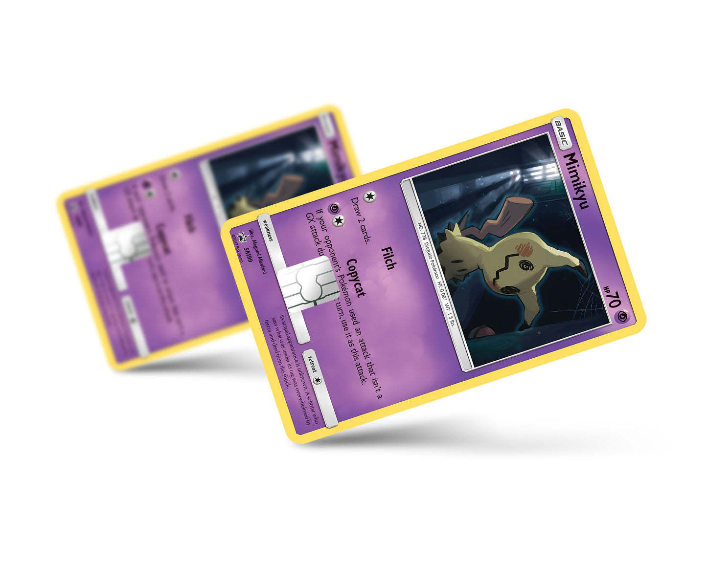 Anime Town Creations Credit Card Mimikyu Pokemon Card Full Skins - Anime Pokemon Credit Card Skin