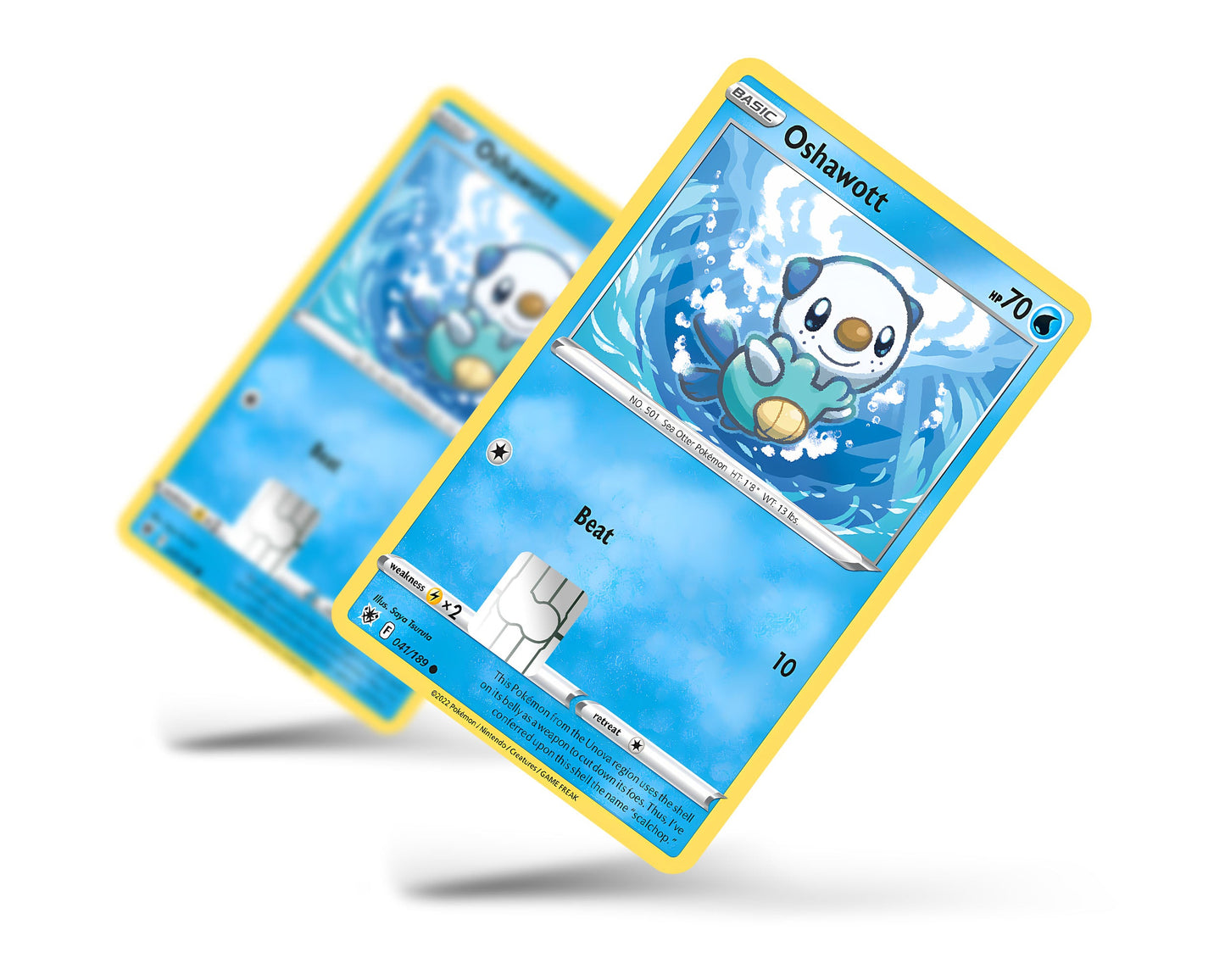 Anime Town Creations Credit Card Oshawott Pokemon Card Full Skins - Anime Pokemon Credit Card Skin