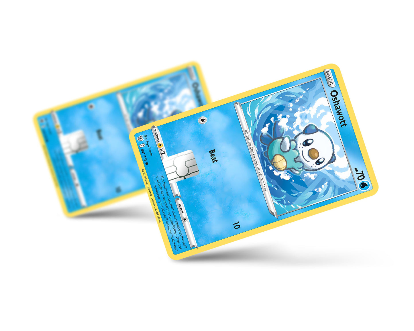 Anime Town Creations Credit Card Oshawott Pokemon Card Full Skins - Anime Pokemon Credit Card Skin