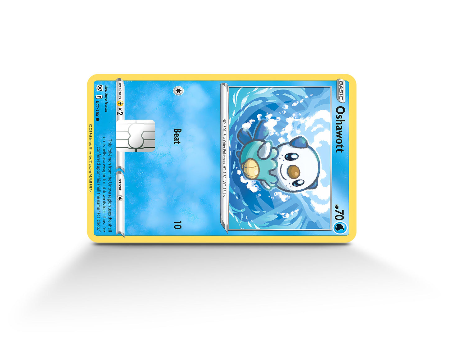 Anime Town Creations Credit Card Oshawott Pokemon Card Full Skins - Anime Pokemon Credit Card Skin