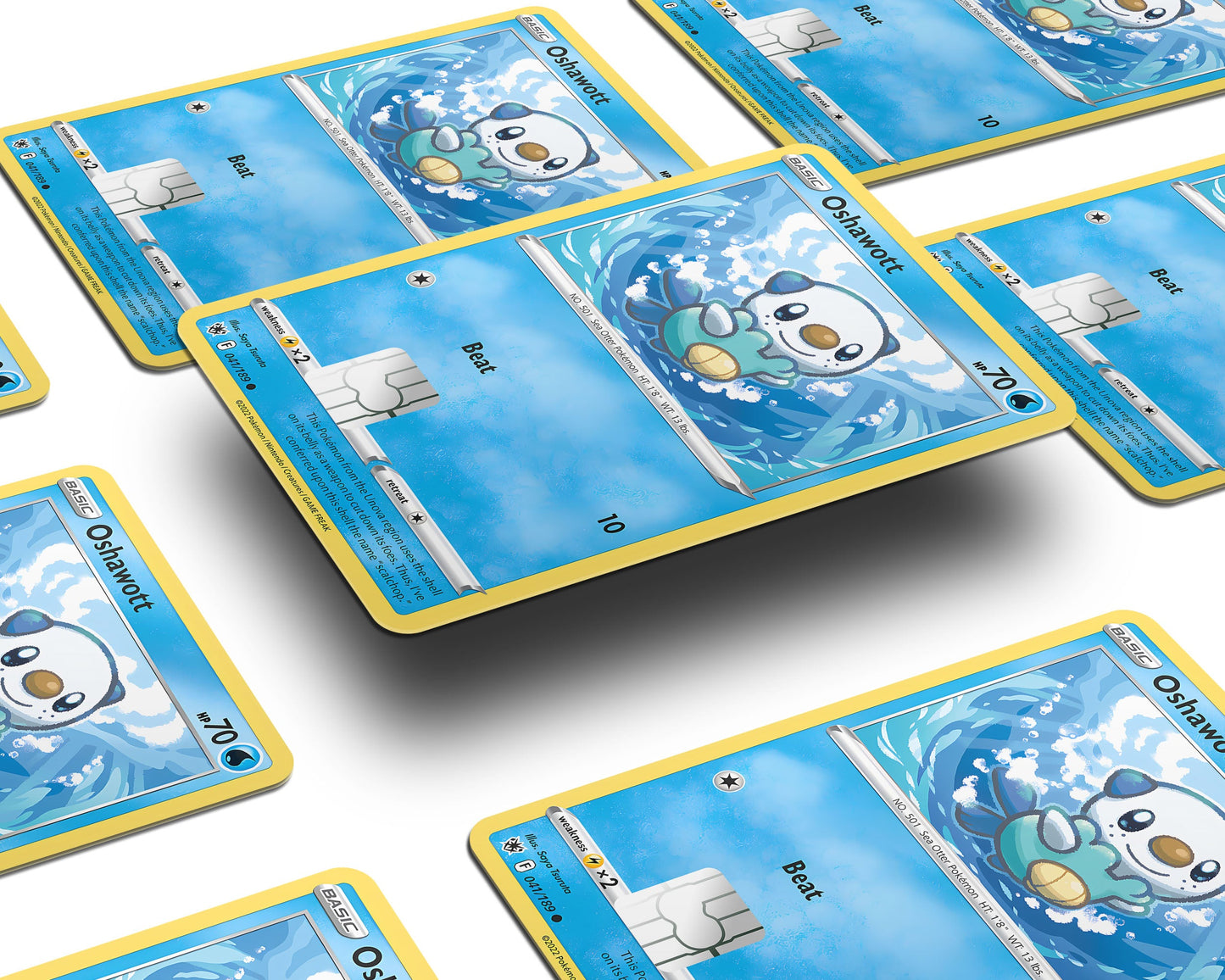 Anime Town Creations Credit Card Oshawott Pokemon Card Window Skins - Anime Pokemon Credit Card Skin
