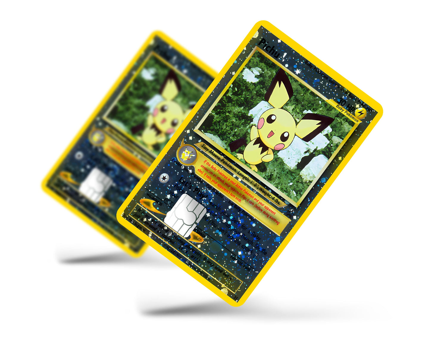 Anime Town Creations Credit Card Promo Pichu Star Pokemon Card Full Skins - Anime Pokemon Credit Card Skin