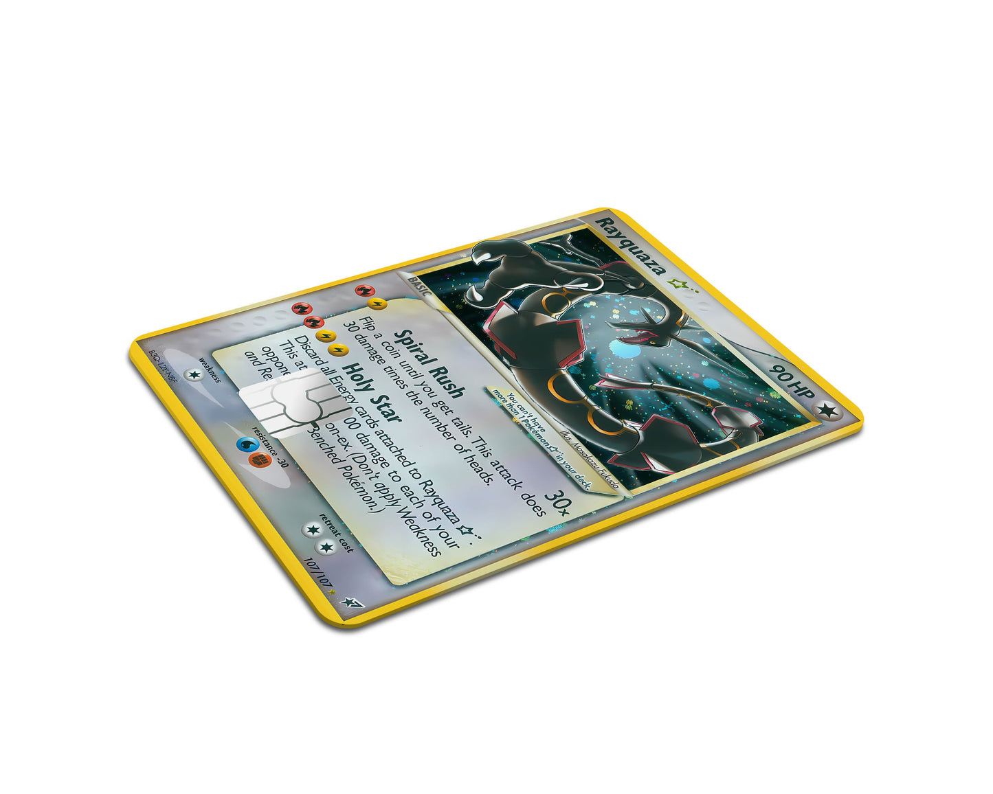 Anime Town Creations Credit Card Promo Rayquaza Star Pokemon Card Full Skins - Anime Pokemon Credit Card Skin